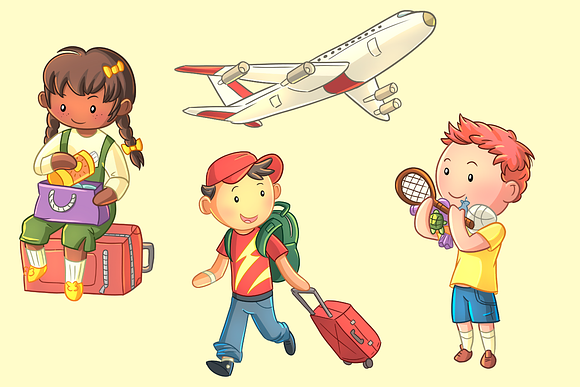 Kids Packing Clip Art Collection in Illustrations - product preview 3