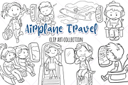 Airplane Travel Digital Stamps
