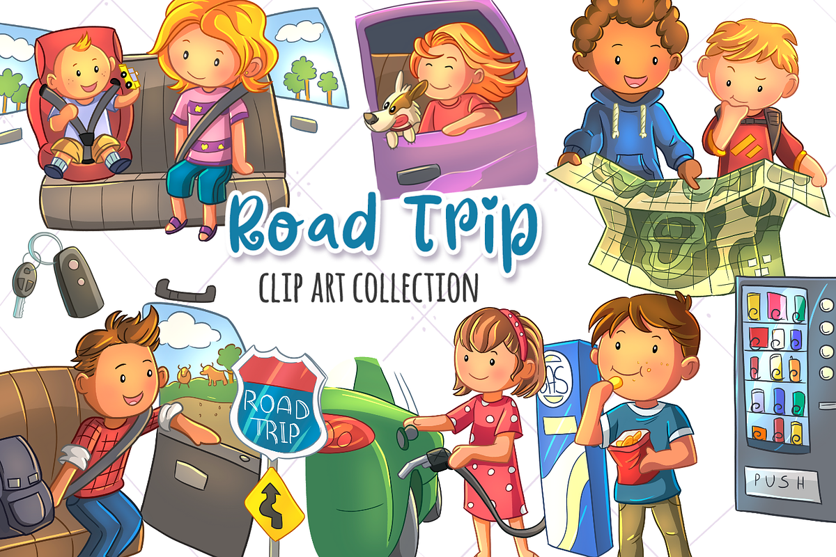 Road Trip Clip Art Collection in Illustrations - product preview 8