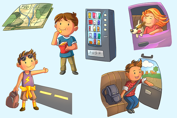Road Trip Clip Art Collection in Illustrations - product preview 2