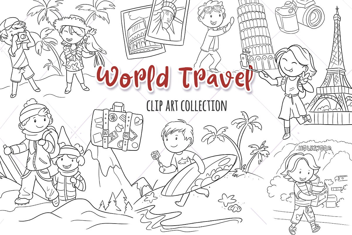 World Travel Digital Stamps in Illustrations - product preview 8