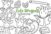 Cute Dragons Digital Stamps