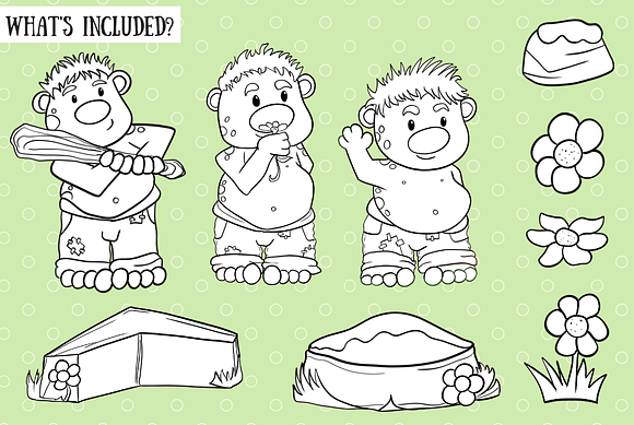 Funny Trolls Digital Stamps in Illustrations - product preview 1