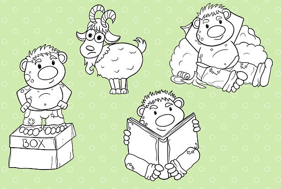 Funny Trolls Digital Stamps in Illustrations - product preview 3