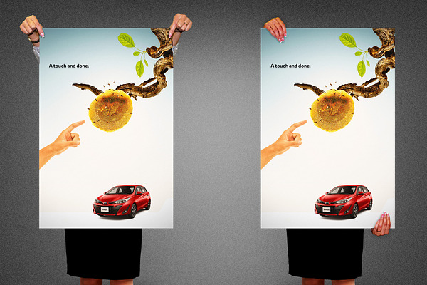 Hand Holding Poster Mockup Template
