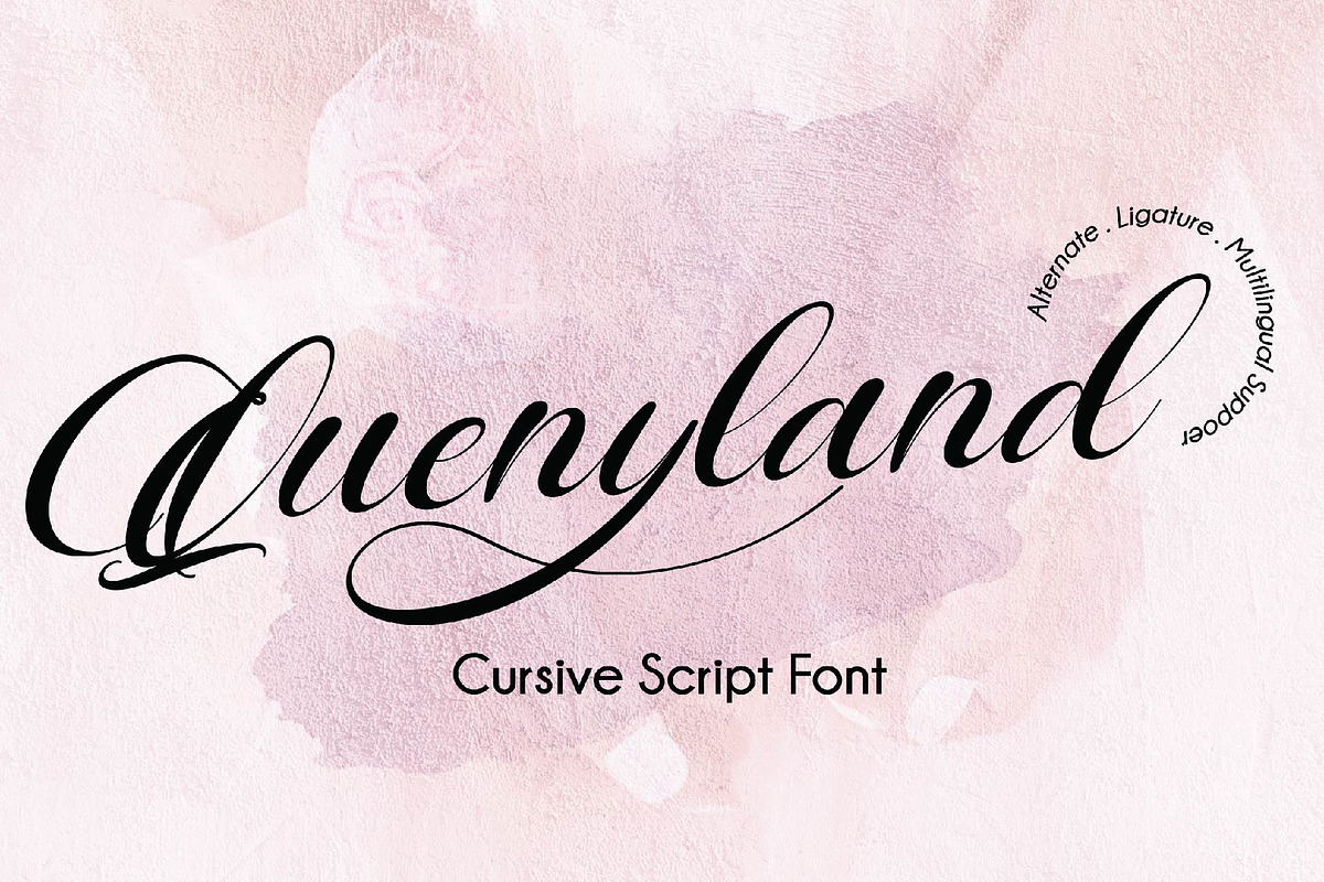 Quenyland - Cursive Script Font in Script Fonts - product preview 8