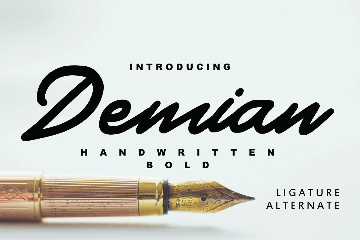 Demian - Handwritten Bold Typeface in Script Fonts - product preview 8