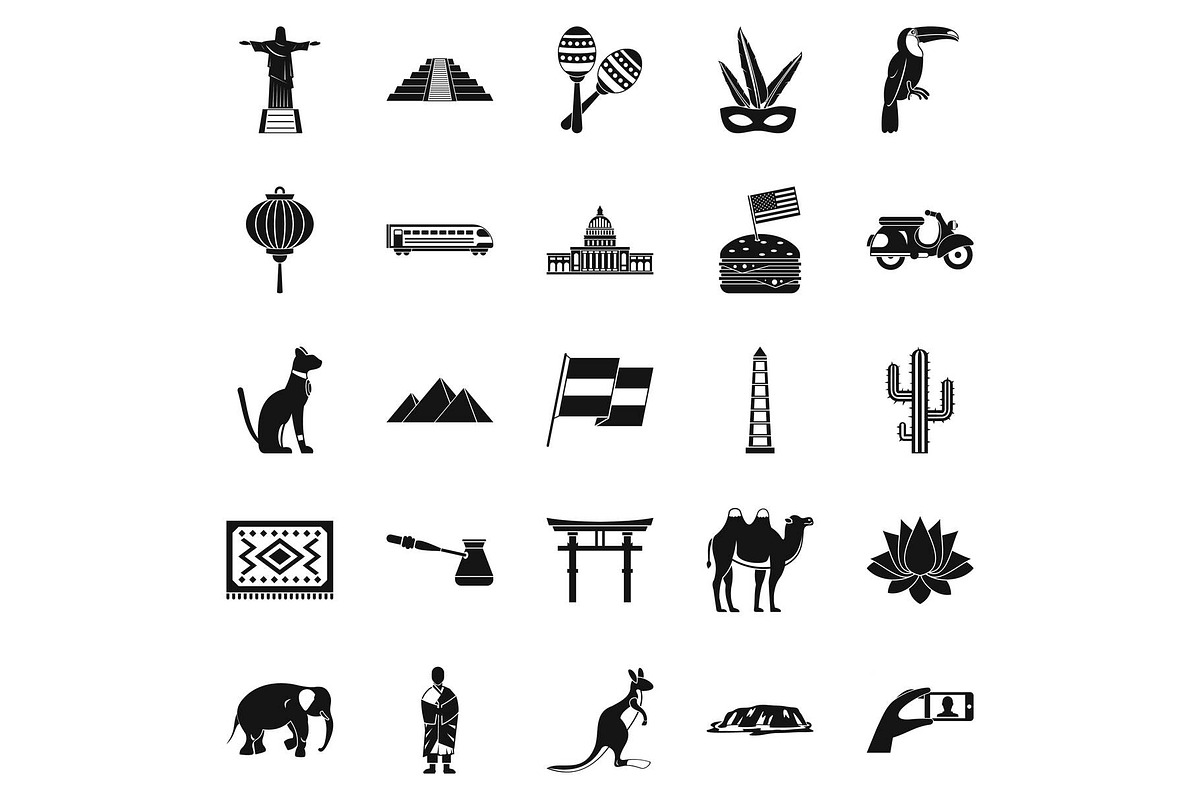 Central America icons set in Illustrations - product preview 8