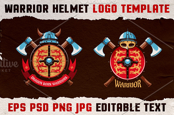 Warrior Viking Helmet Logo Template in Logo Templates - product preview 1
