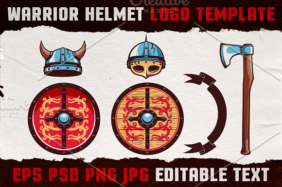 Warrior Viking Helmet Logo Template in Logo Templates - product preview 2