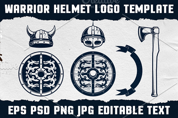 Warrior Viking Helmet Logo Template in Logo Templates - product preview 3