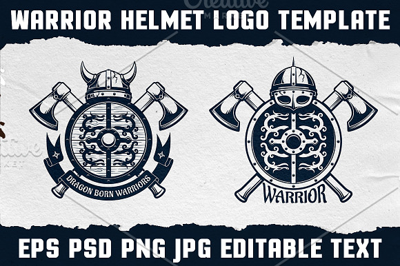Warrior Viking Helmet Logo Template in Logo Templates - product preview 4