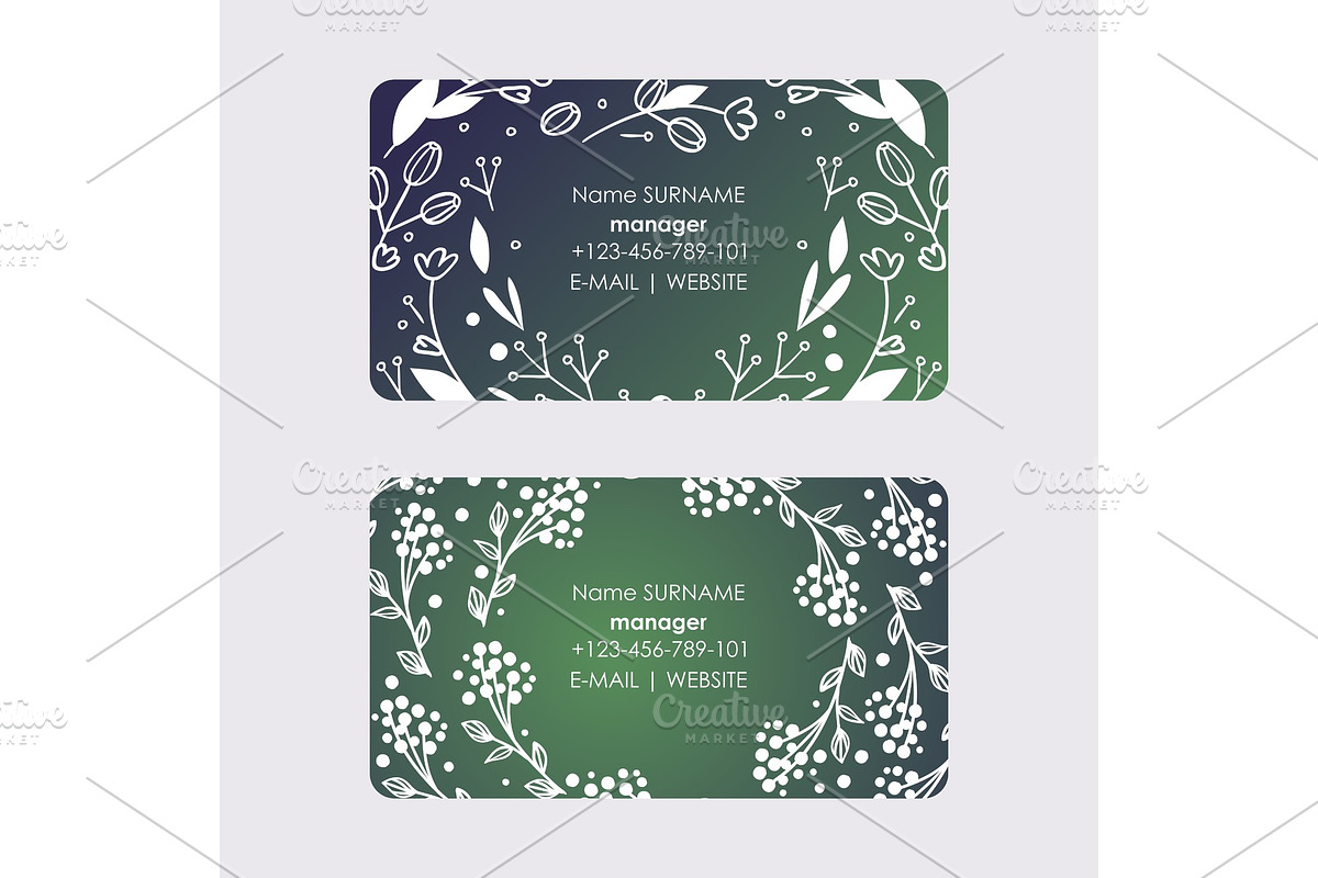 Manager business cards with wreaths in Illustrations - product preview 8
