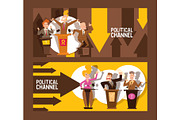 Political channel set of banners