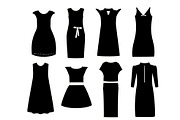Set of vector dresses