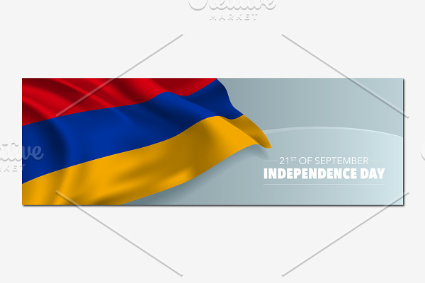Armenia independence day vector card