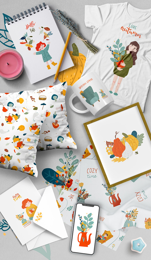 Hello Autumn. Vector collection in Illustrations - product preview 9