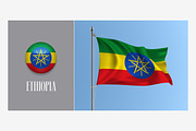 Ethiopia waving flag vector