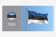 Estonia waving flag vector