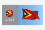 East Timor waving flag vector