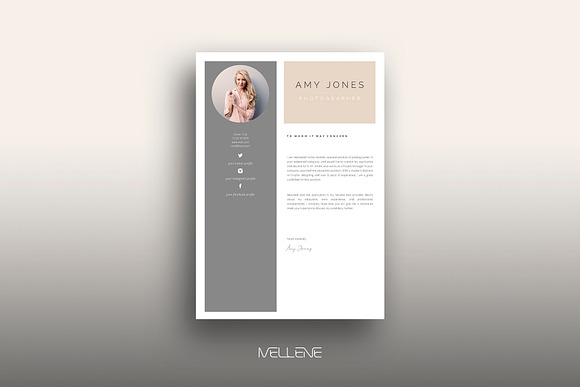 Resume / CV template - Amy in Resume Templates - product preview 2