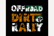 Off-Road grunge dirt rally lettering