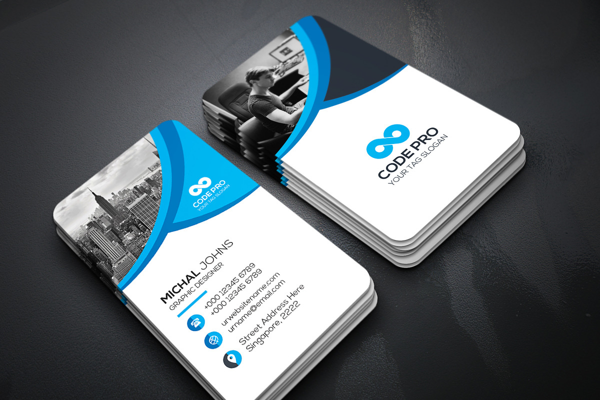 Stationary With Business Card in Business Card Templates - product preview 8