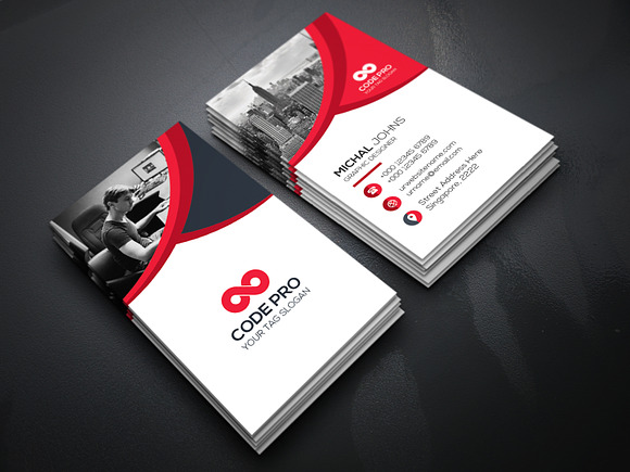 Stationary With Business Card in Business Card Templates - product preview 4