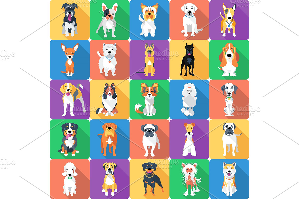Seamless pattern with dogs flat in Illustrations - product preview 8