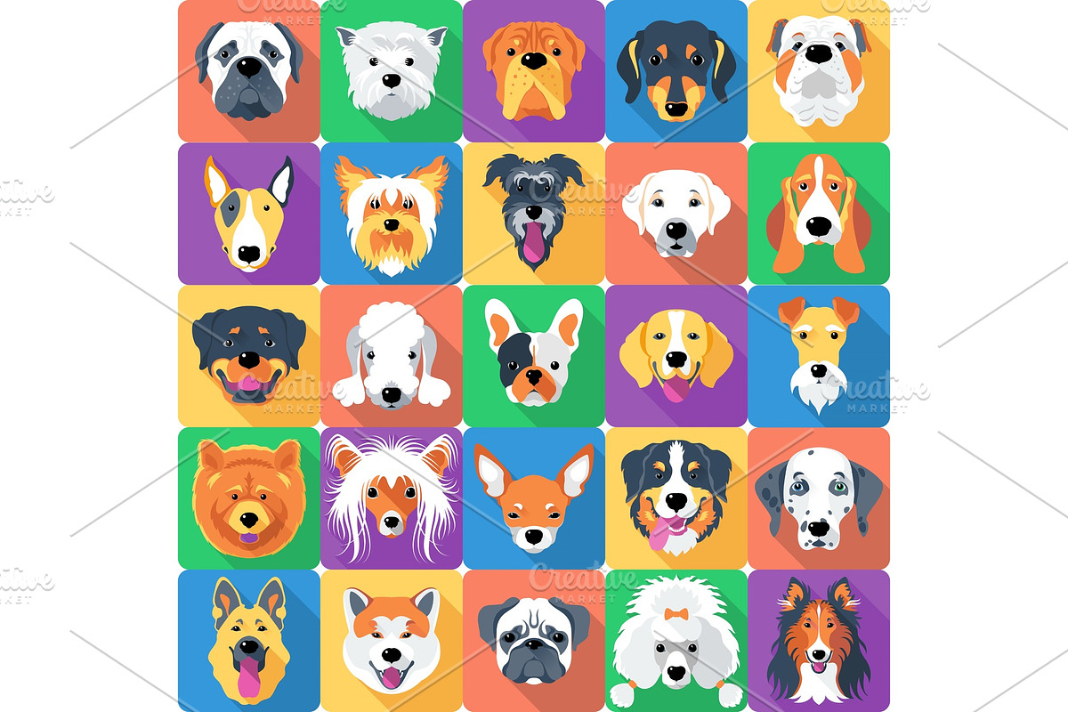 Seamless pattern with dogs flat in Illustrations - product preview 8
