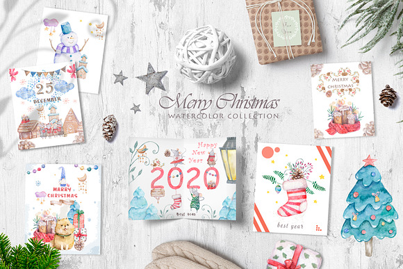 Christmas Story Watercolor cute Rats in Illustrations - product preview 4