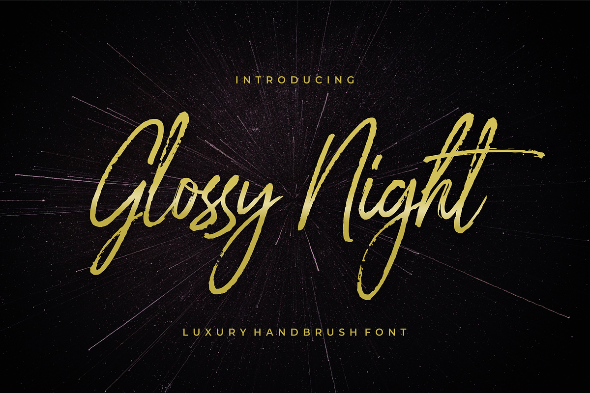 Glossy Night - Luxury Handbrush Font in Script Fonts - product preview 8