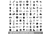 100 sports exhibition icons set