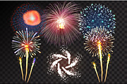 Fireworks festive vector