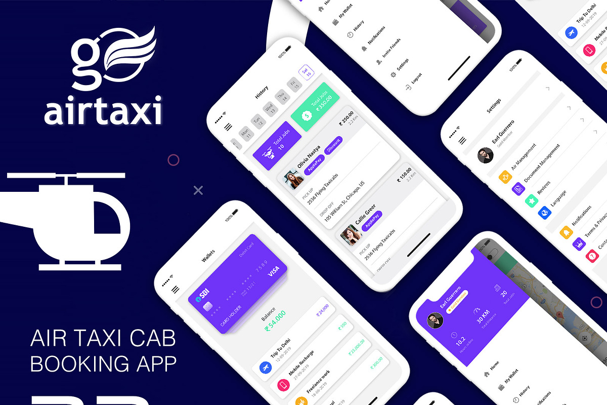 Go Air Taxi Booking UI Concept in Mobile & Web Mockups - product preview 8
