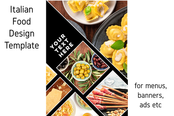 Italian Food Design Template in Brochure Templates - product preview 2