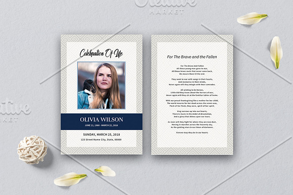 Funeral Prayer Card V11 in Card Templates - product preview 2