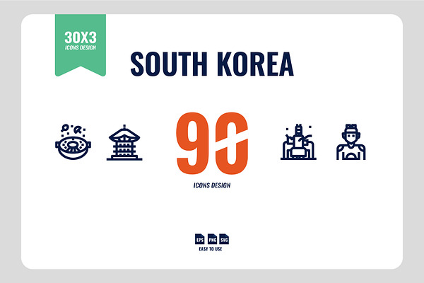 South Korea 90 Icons
