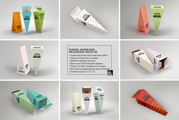 Funnel Paper Box Packaging Mockup in Branding Mockups - product preview 5