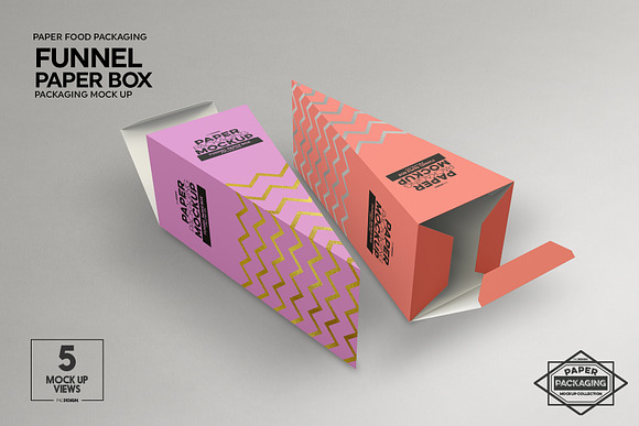 Funnel Paper Box Packaging Mockup in Branding Mockups - product preview 6