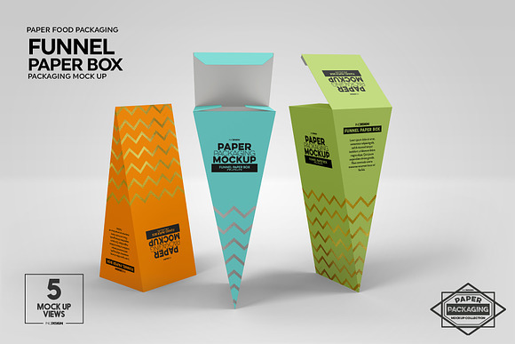 Funnel Paper Box Packaging Mockup in Branding Mockups - product preview 10