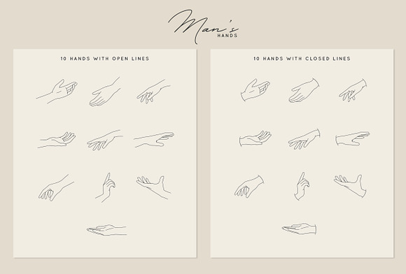 Sincerity. Line Art Hands. UPD! in Objects - product preview 4
