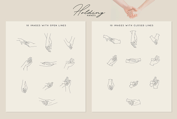 Sincerity. Line Art Hands. UPD! in Objects - product preview 7