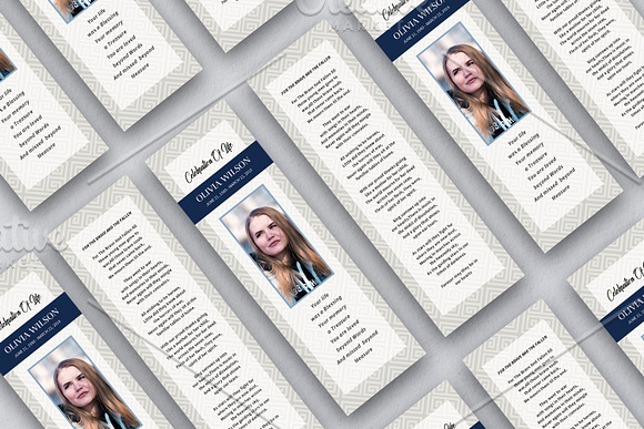 Funeral Bookmark Template V03 in Card Templates - product preview 2