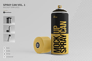 Spray Can Mockup Template vol. 01