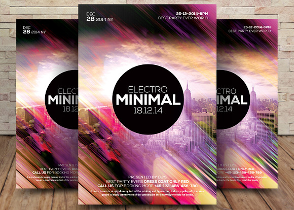 5 Electro Party Flyers Bundle in Flyer Templates - product preview 5