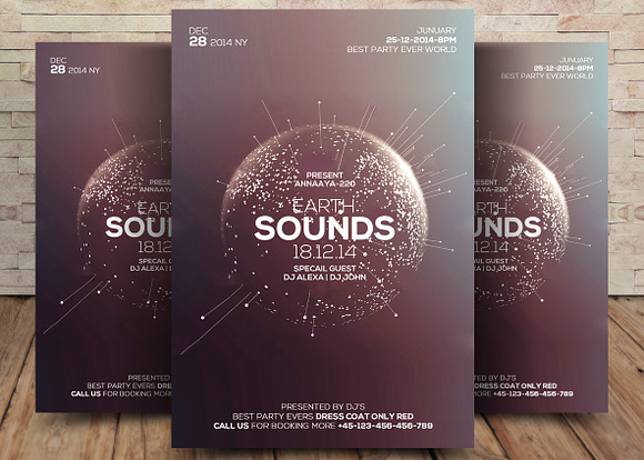 5 Minimal Party Flyers Bundle in Flyer Templates - product preview 1