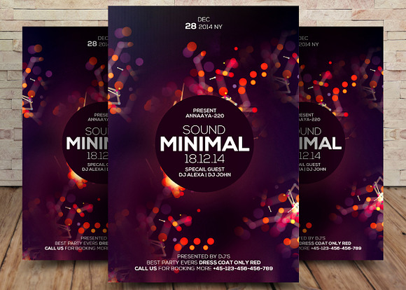 5 Minimal Party Flyers Bundle in Flyer Templates - product preview 5