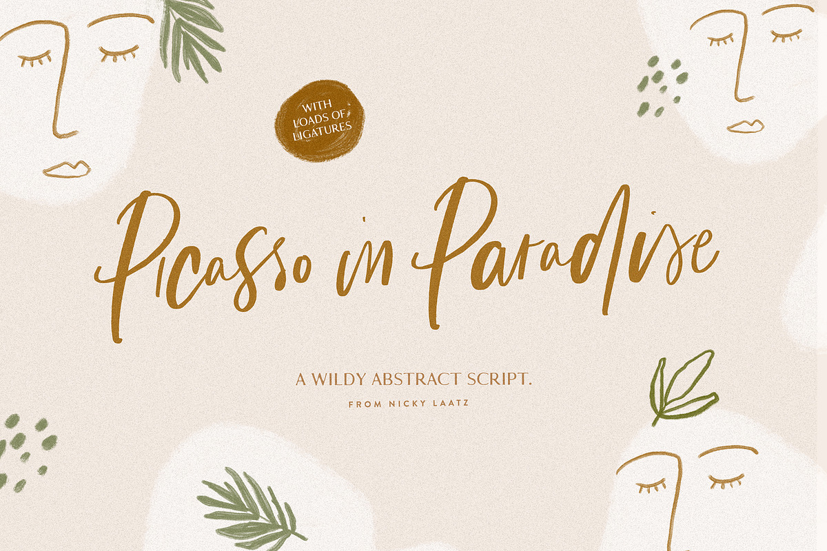 Picasso in Paradise Font in Script Fonts - product preview 8