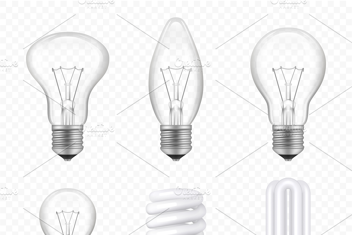 Light bulbs. Transparent halogen eco in Graphics - product preview 8
